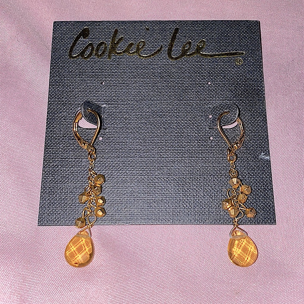 Cookie Lee genuine crystal dangle earrings